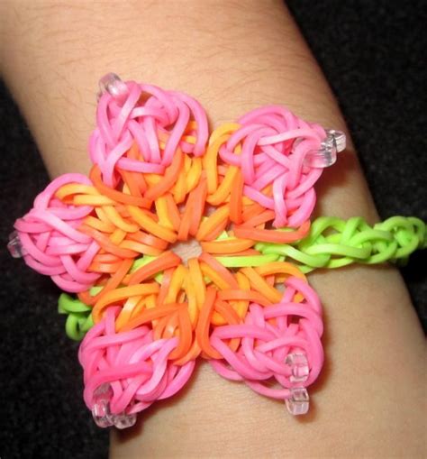 flower rainbow loom bracelet|rainbow loom bracelet patterns easy.